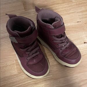 H&M Kids Maroon High-Top Waterproof Sneakers